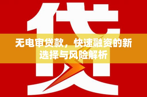 宜州无电审贷款，快速融资的新选择与风险解析