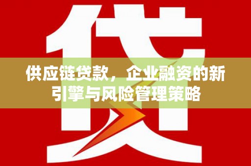 宜州供应链贷款，企业融资的新引擎与风险管理策略