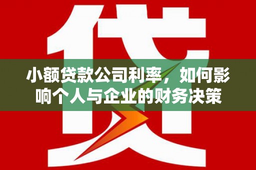 宜州小额贷款公司利率，如何影响个人与企业的财务决策