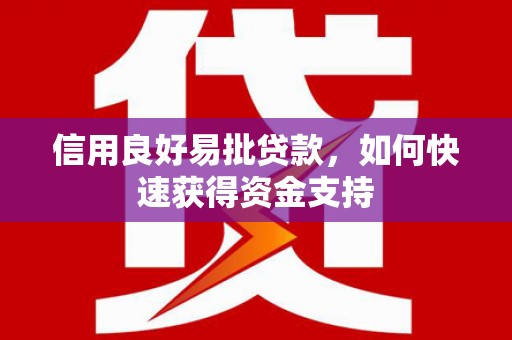 宜州信用良好易批贷款，如何快速获得资金支持